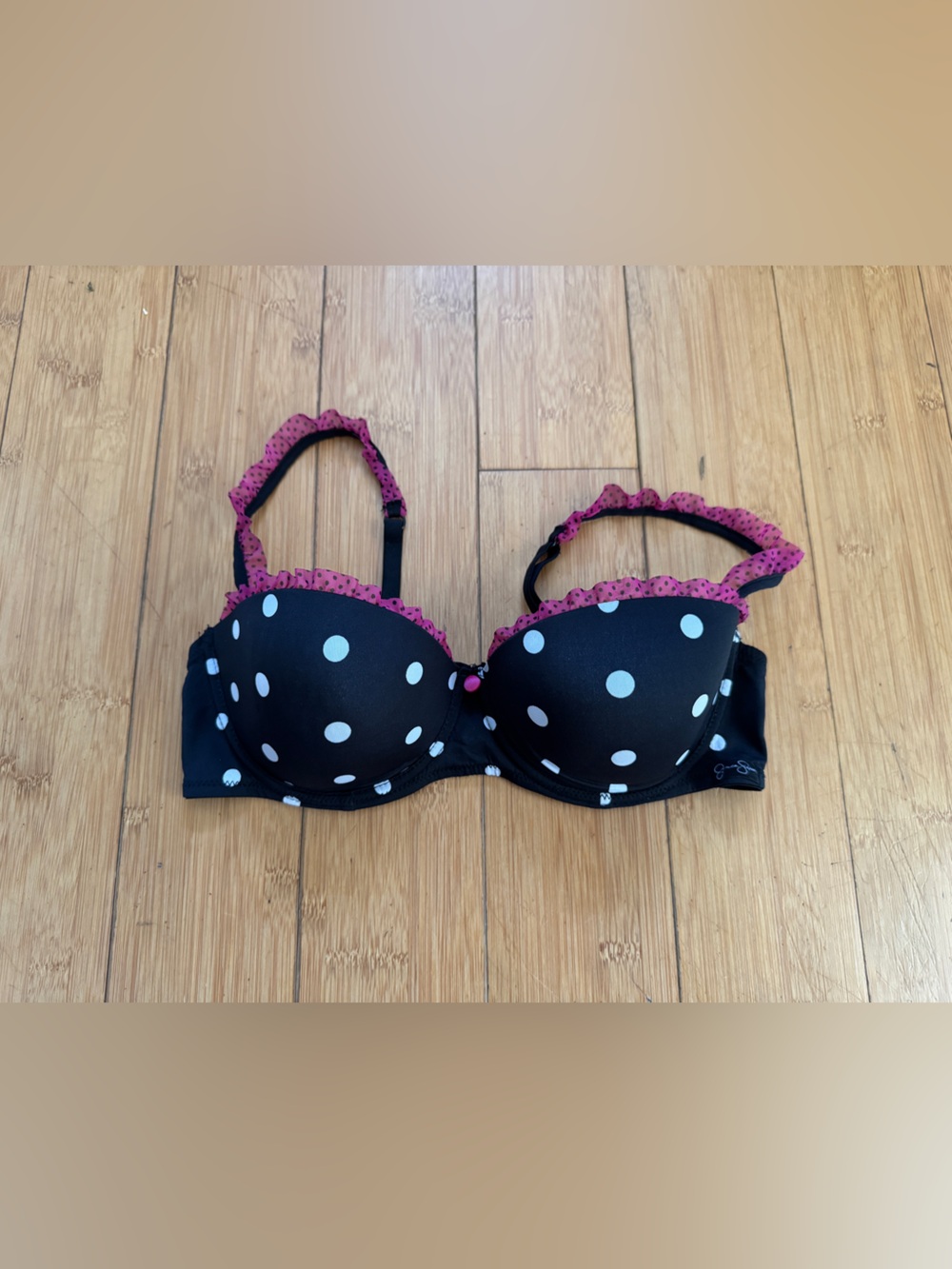 Black Polka Dot Balconette Bra - Jessica Simpson